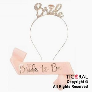 SET VINCHA BRIDE Y BANDA BRIDE TO BE  X 1